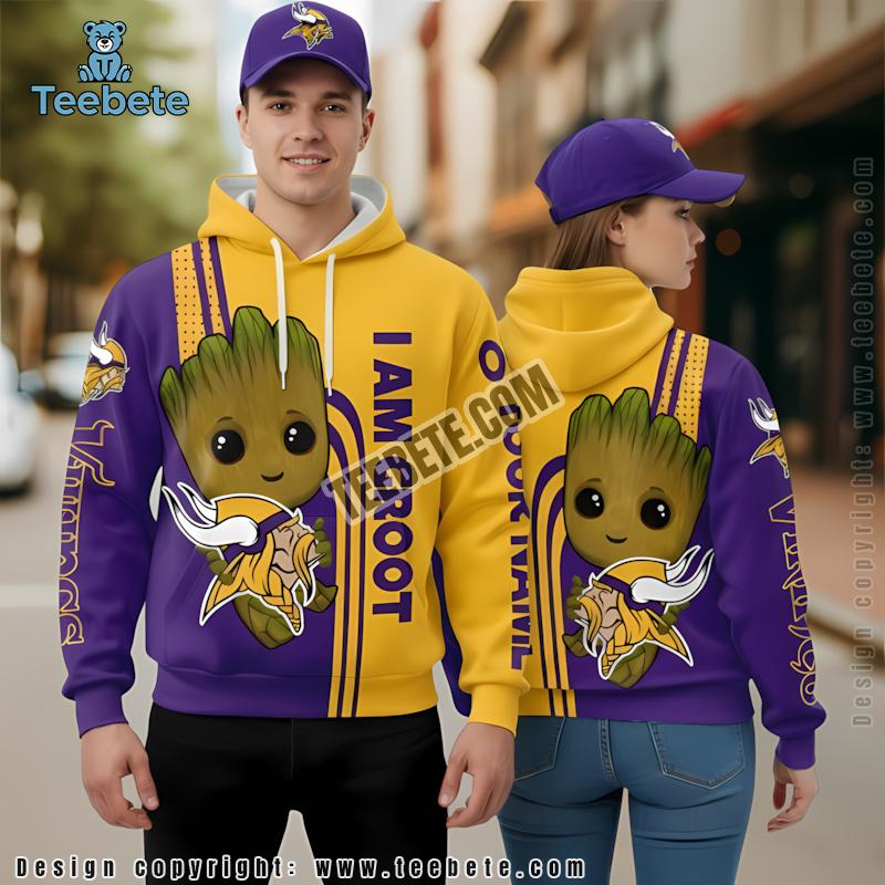 Jack Skellington Minnesota Vikings 3D Hoodie Yellow Purple Mens