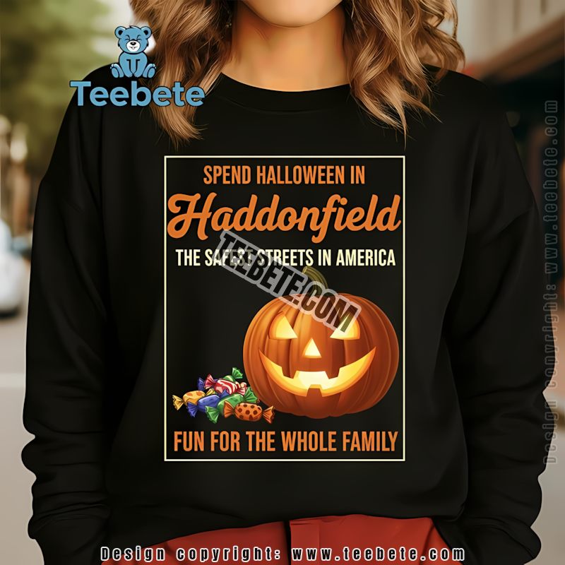 Haddonfield Safest Streets Family Fun Halloween Retro Ad Long Sleeve Haddonfield Safest Streets Family Fun Halloween Retro Ad Long Sleeve