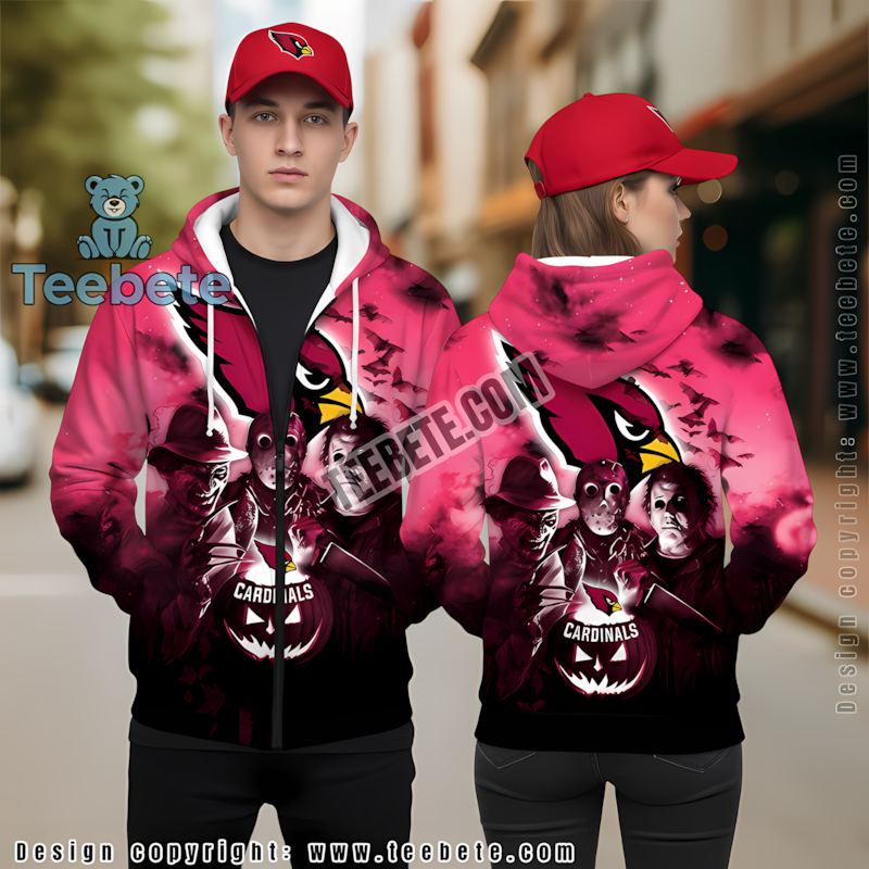 Arizona Cardinals Halloween Michael Myers 3D Hoodie Men