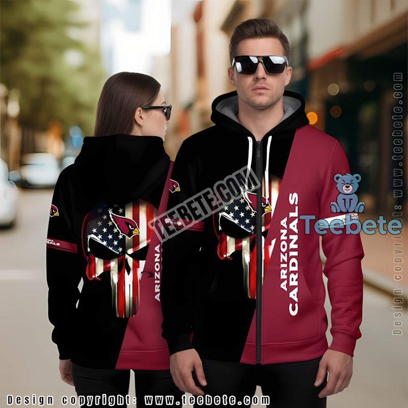 Arizona Cardinals Halloween Horror Skull 3D Hoodie Graphic