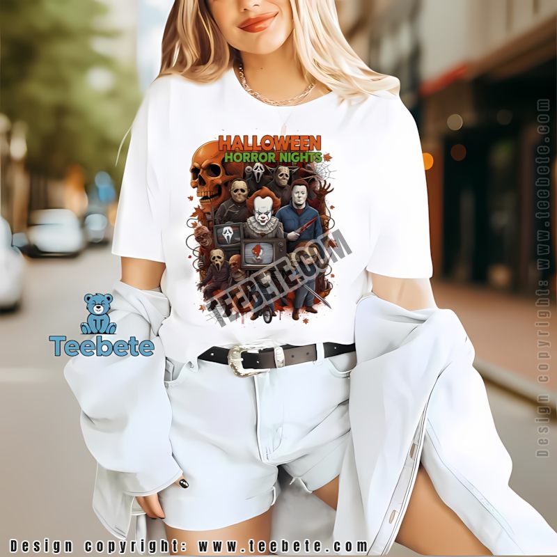 Halloween Horror Nights Movie Tv Collage Graphic Shirt