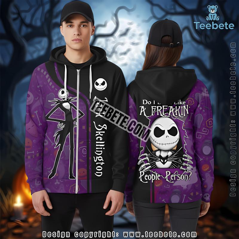Jack Skellington Purple 3D Hoodie For Halloween