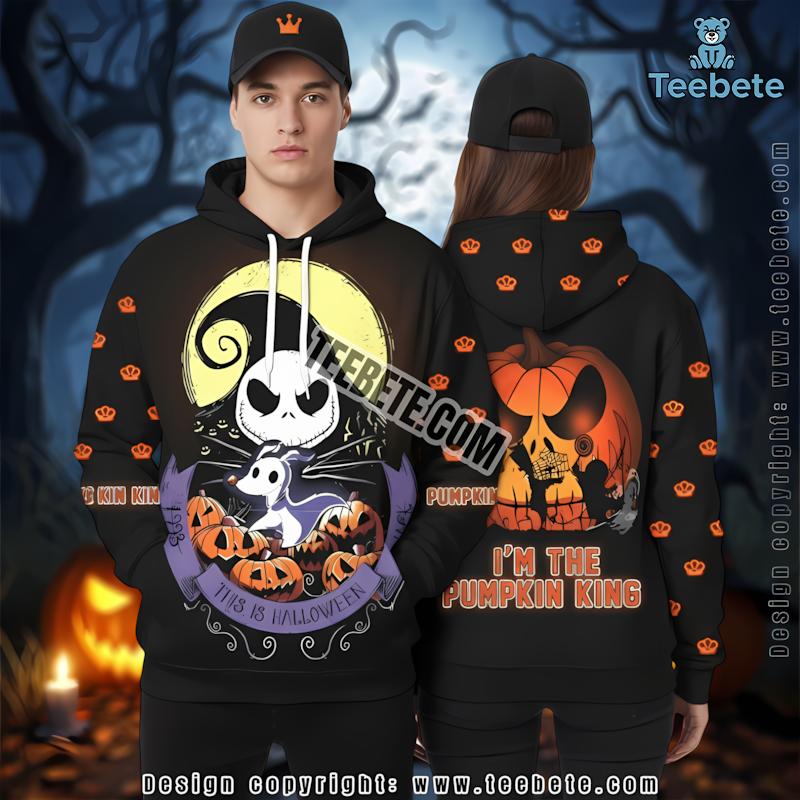 Jack Skellington Halloween Pumpkin Black 3D Hoodie