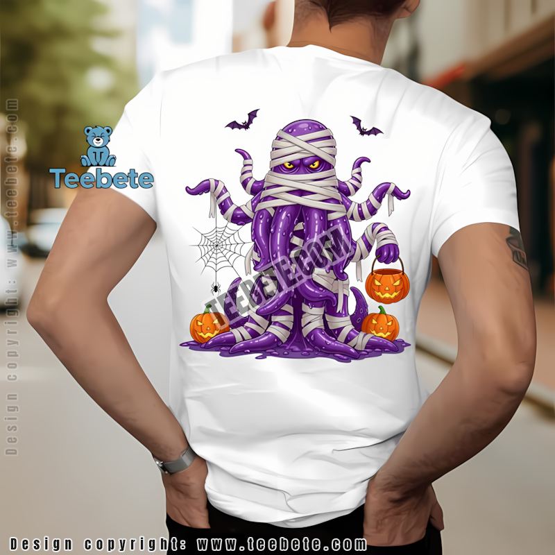Halloween Mummy Tentacle Monster Shirt Spooky Cute Trick Or Treat Design