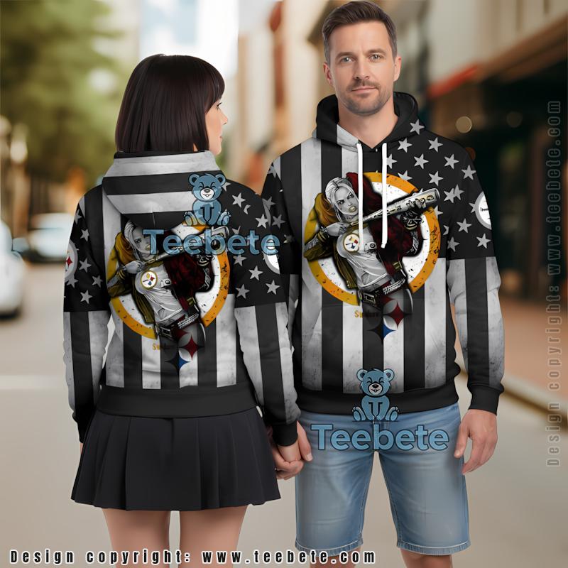 Pittsburgh Steelers Jack Skellington Halloween 3D Hoodie Black Puff Print Pittsburgh Steelers Jack Skellington Halloween 3D Hoodie Black Puff Print