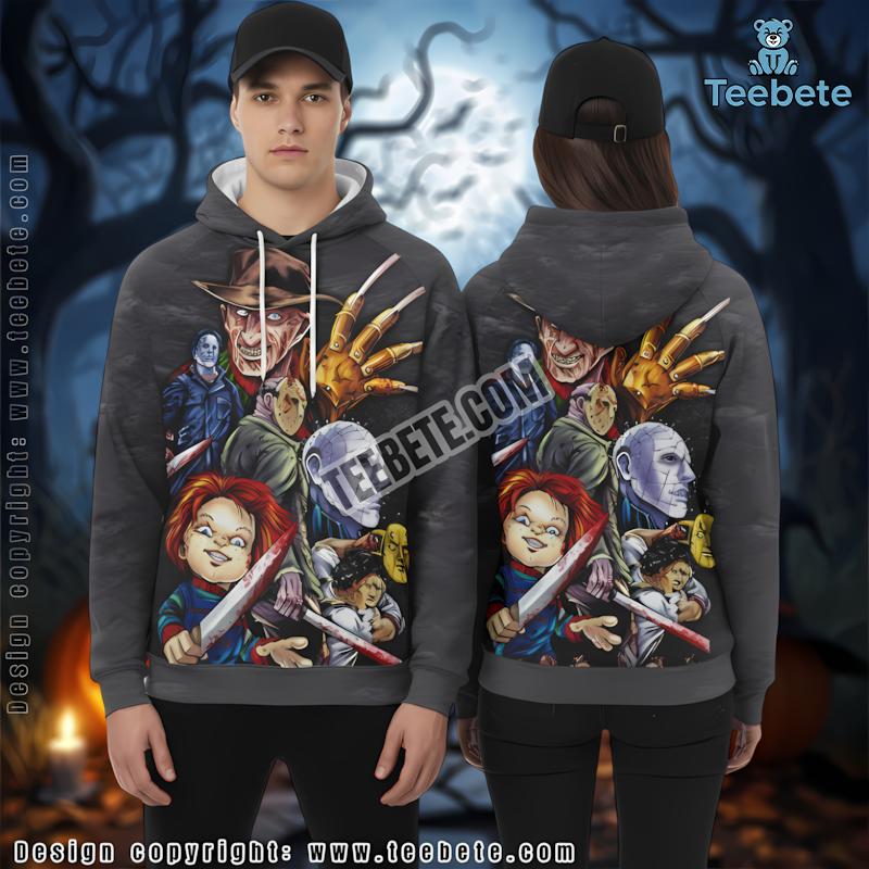 Yellow Haunted Castle Jack O Lanterns Halloween 3D Hoodie