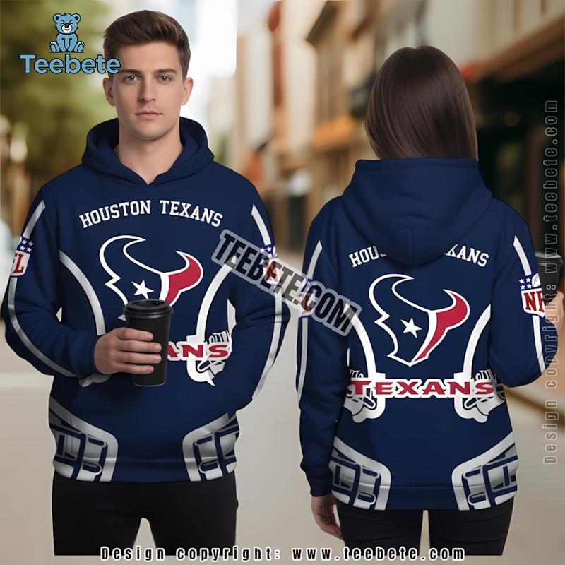 Houston Texans 3D Hoodie Blue Printed