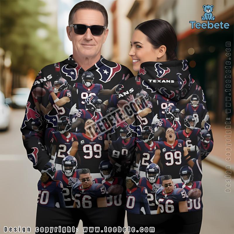 Houston Texans 3D Hoodie Blue Printed