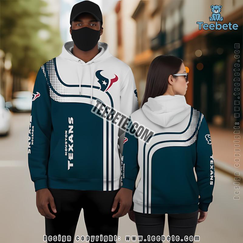 Houston Texans 3D Hoodie Blue Grey For Sale