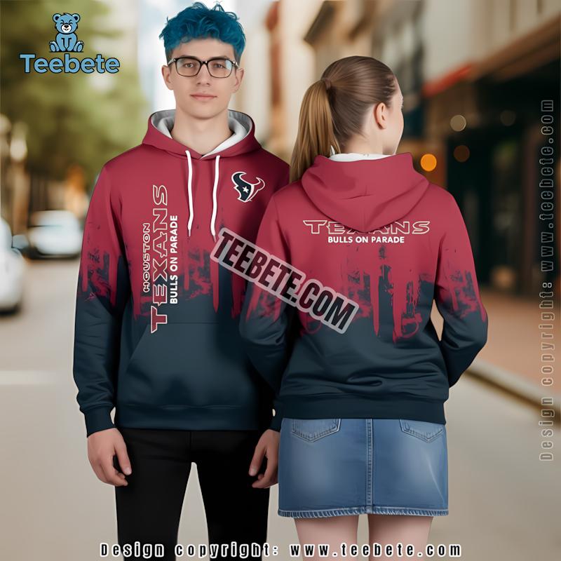 Houston Texans Cool 3D Hoodie Pullover Red Houston Texans Cool 3D Hoodie Pullover Red
