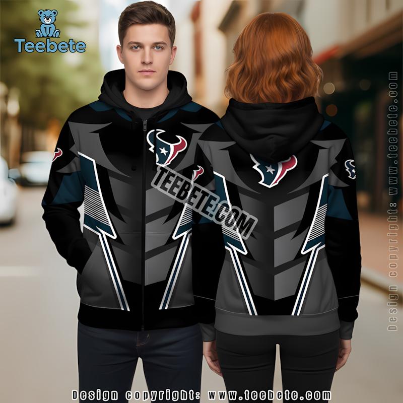 Houston Texans Flame Ball 3D Hoodie Red Black Mens