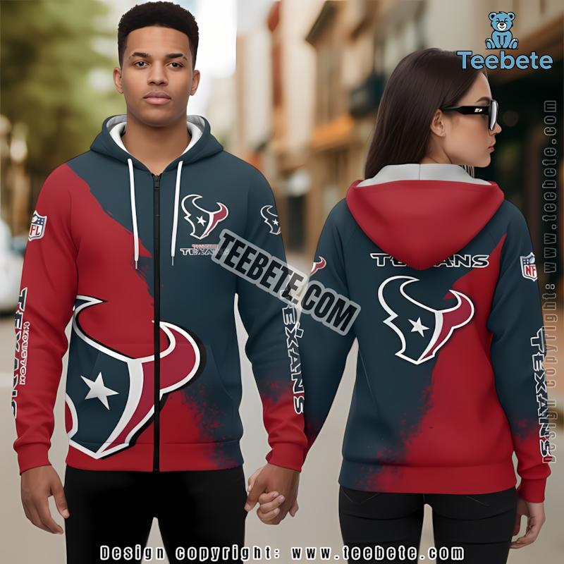 Houston Texans 3D Hoodie Red Mens Houston Texans 3D Hoodie Red Mens