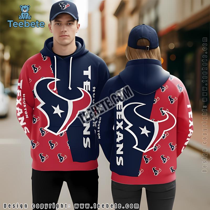 Houston Texans 3D Hoodie Pullover Red Printing