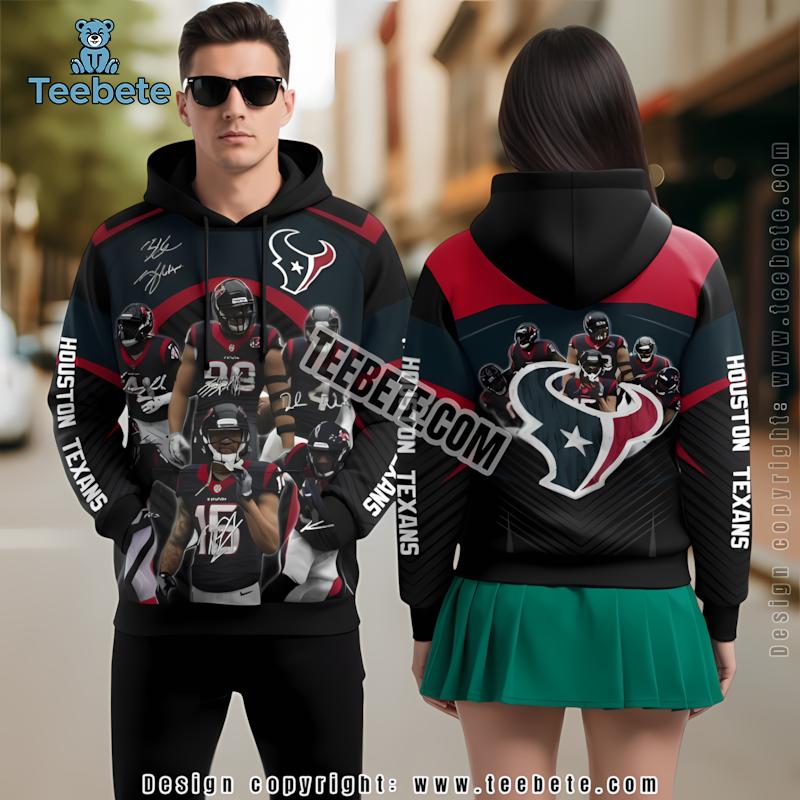 Houston Texans 3D Hoodie Black Unisex Womens