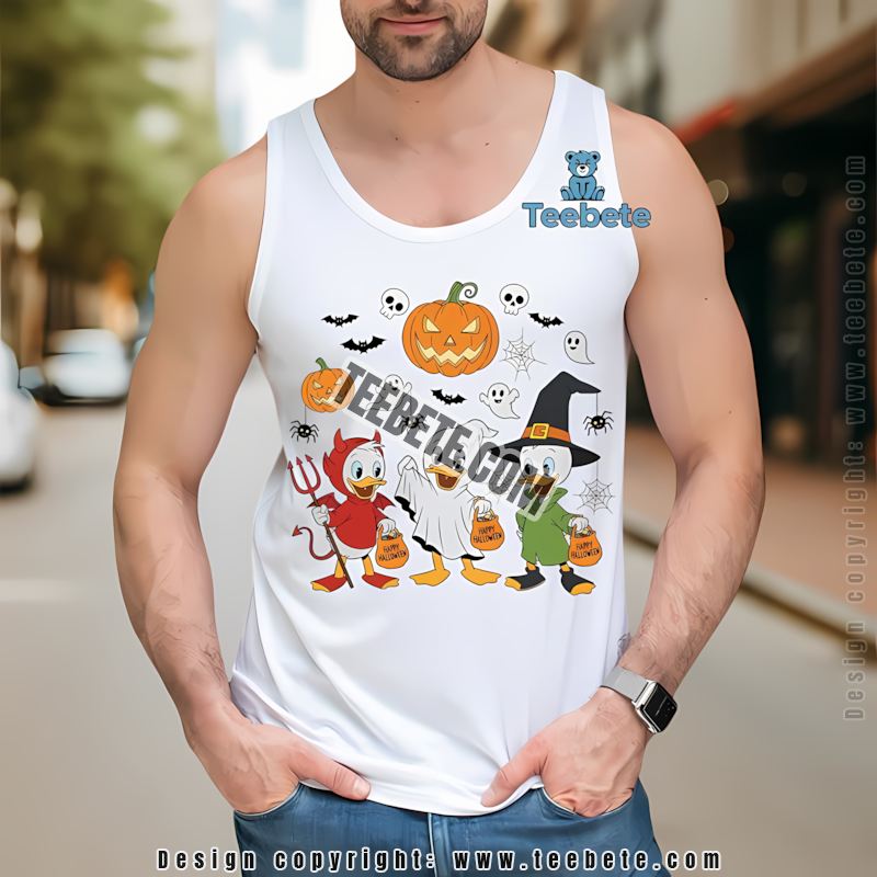 Huey Dewey Louie Ducktales Halloween Devil Ghost Witch Tanktop Huey Dewey Louie Ducktales Halloween Devil Ghost Witch Tanktop