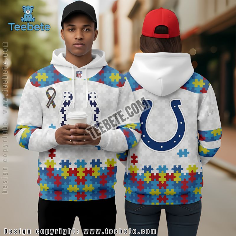 Indianapolis Colts Baby Yoda 3D Hoodie Grey Mens