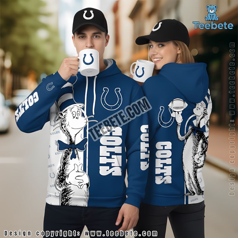 Indianapolis Colts The Joker 3D Hoodie Blue Zipper
