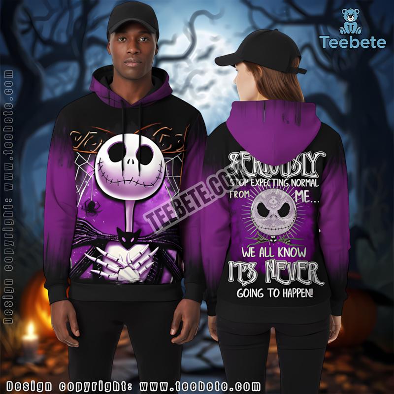 Jack Skellington Purple 3D Realistic Hoodie