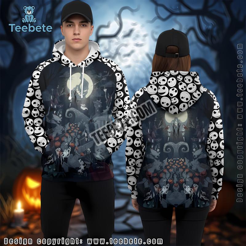 Nightmare Before Christmas Jack And Sally Blue 3D Hoodie