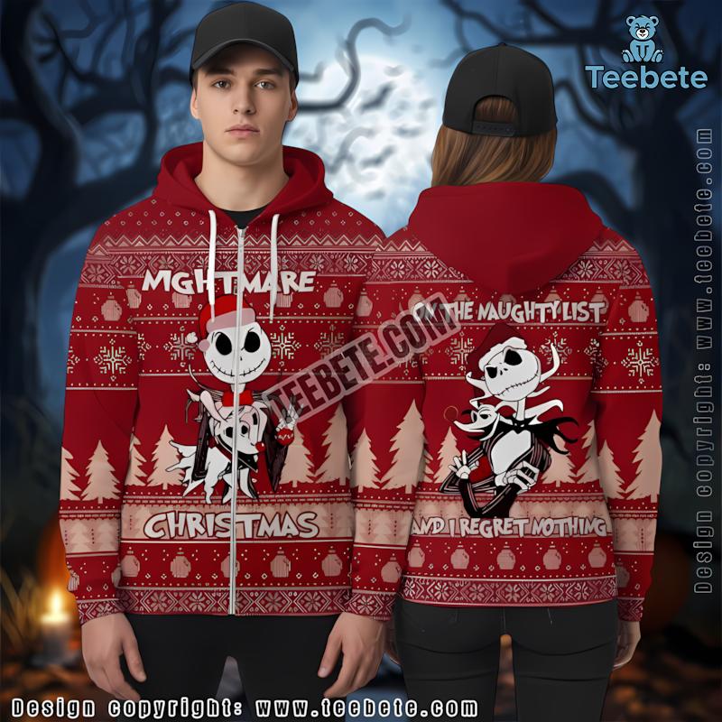 Jack Santa Claus Red 3D Pullover Hoodie Nightmare Before Christmas