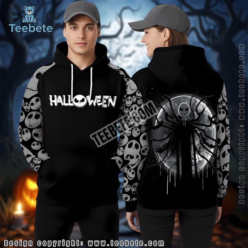 Jack Skellington Bats Black 3D Art Hoodie Nightmare Before Christmas