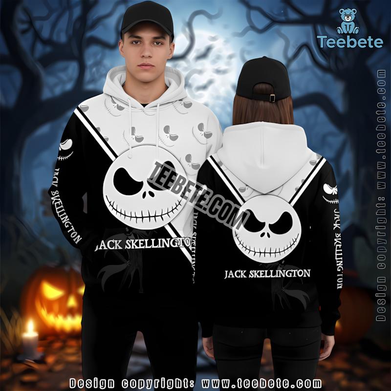 Jack Skellington Bats Black 3D Art Hoodie Nightmare Before Christmas