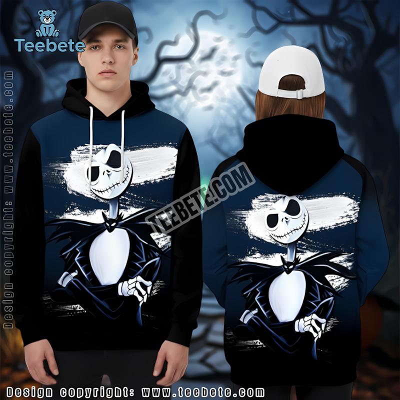 Jack Skellington Blue 3D Horror Hoodie Halloween