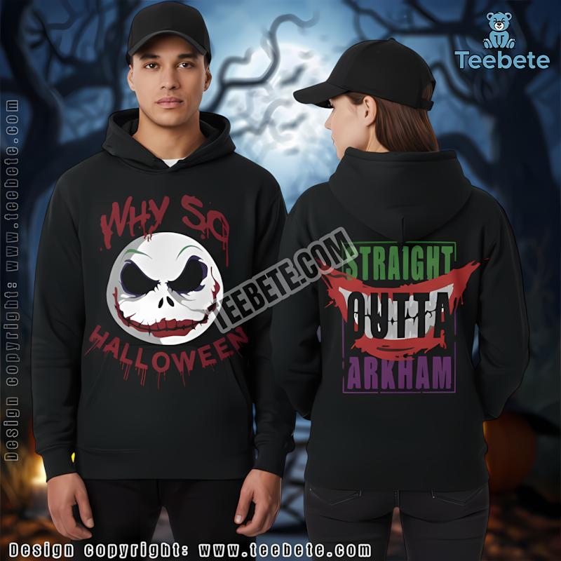 Jack Skellington Joker Face Black 3D Hoodie Halloween