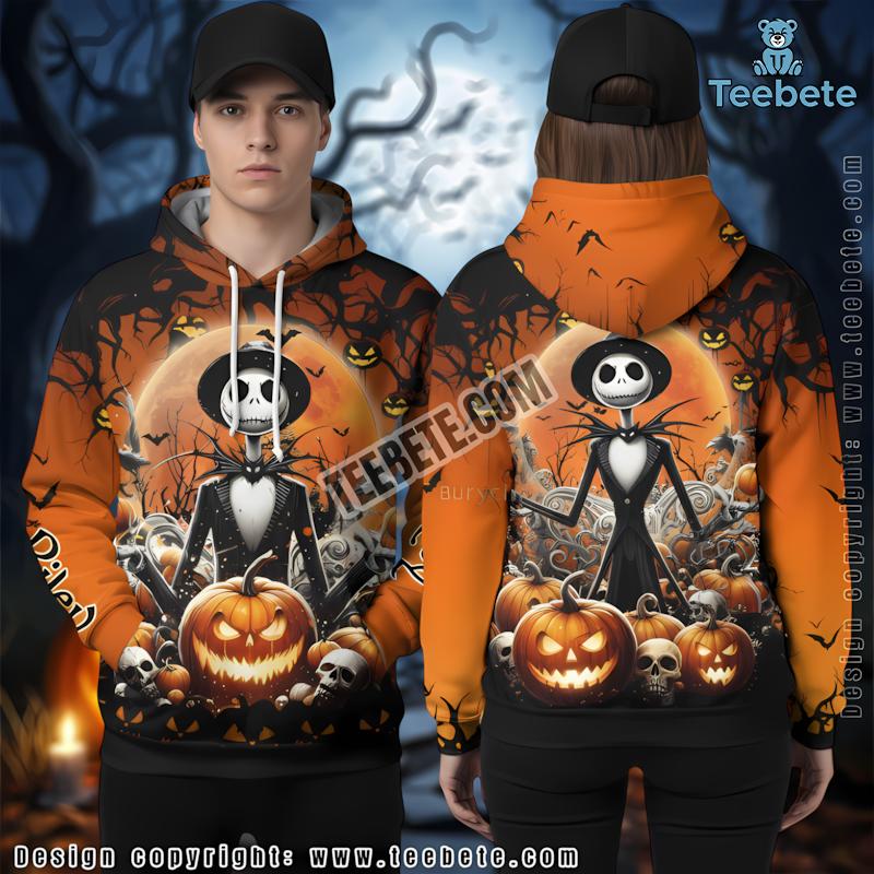 Jack Skellington Yellow 3D Graphic Hoodie