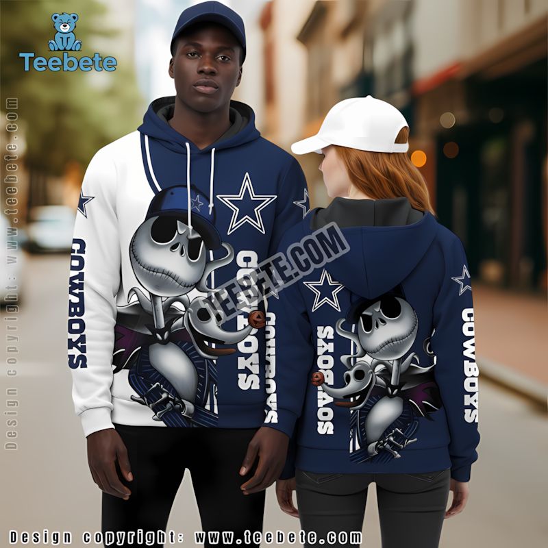 Dallas Cowboys Jack Skellington Zero Christmas 3D Hoodie Blue
