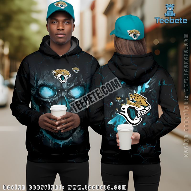 Jacksonville Jaguars Skull 3D Hoodie Blue Black Printing