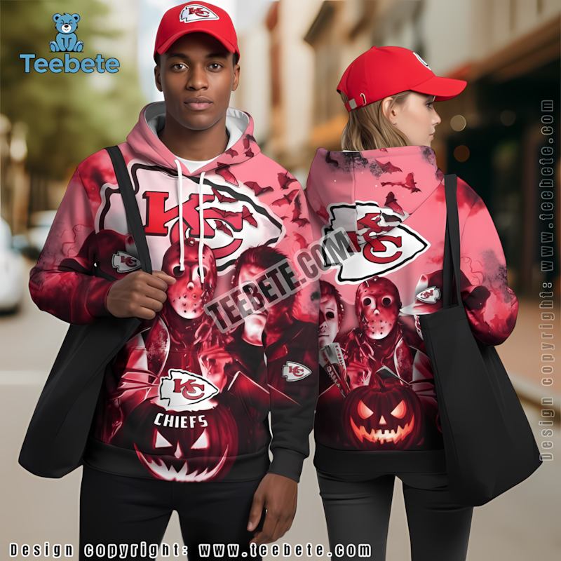 Kansas City Chiefs Jason Voorhees Freddy Krueger Halloween 3D Hoodie Red For Sale