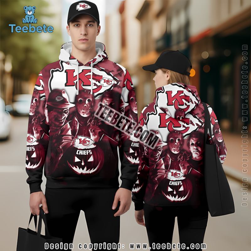 Kansas City Chiefs Jason Voorhees Freddy Krueger 3D Hoodie Red Black Graphic