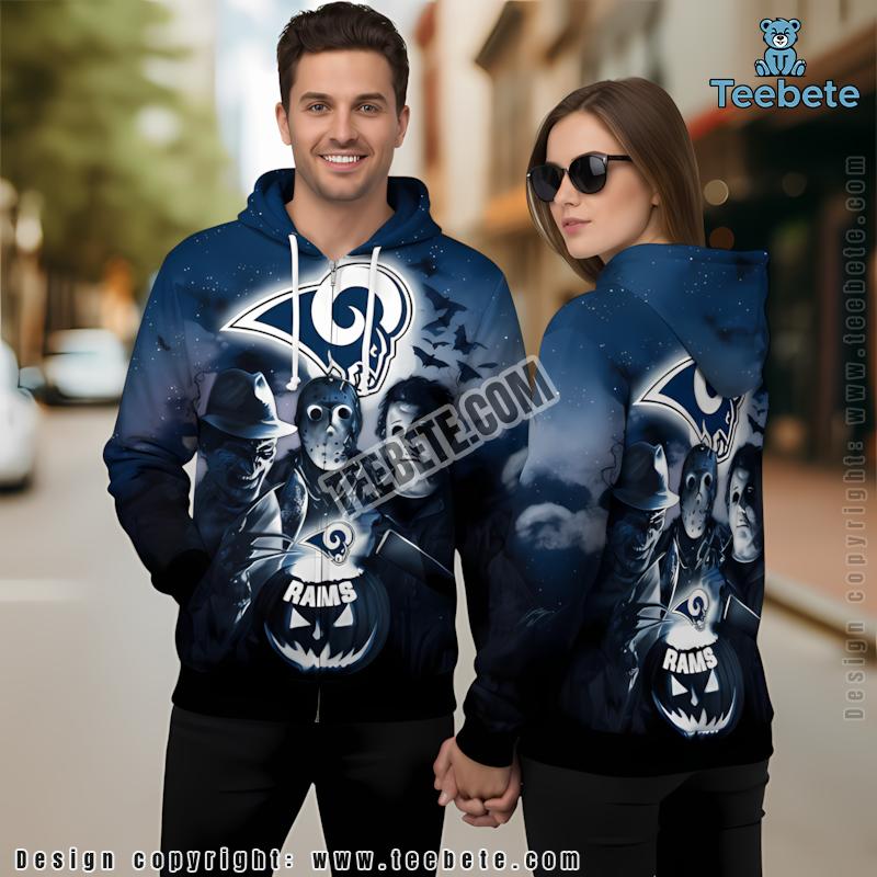 Lava Skull Los Angeles Rams 3D Hoodie Black Blue Boys
