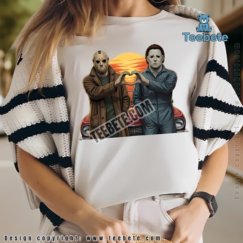 Jason Voorhees Michael Myers Heart Hand Sign Shirt