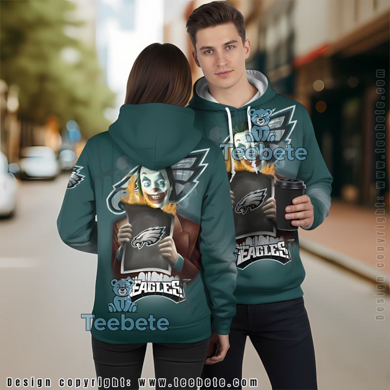 Philadelphia Eagles Joker 3D Hoodie Green For Fans