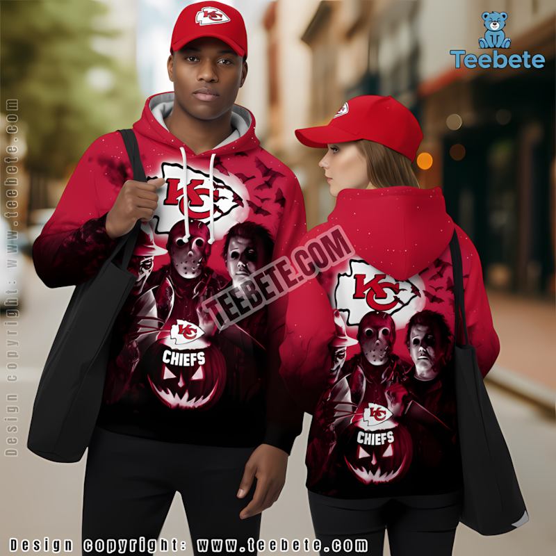 Kansas City Chiefs Jason Voorhees Freddy Krueger 3D Hoodie Red Black Printed