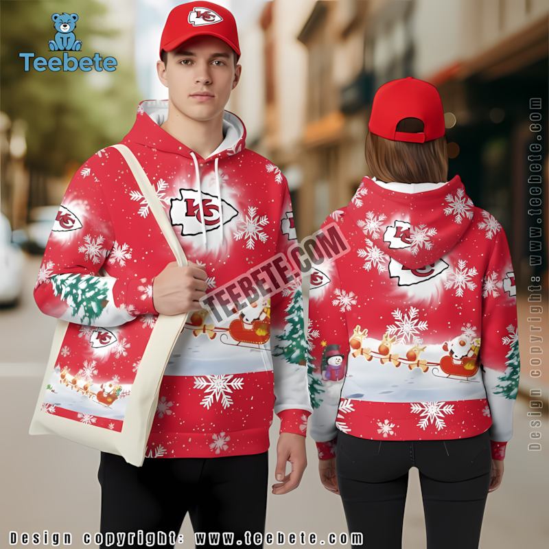 Kansas City Chiefs Santa Claus Is Coming 3D Hoodie White Red For Sale