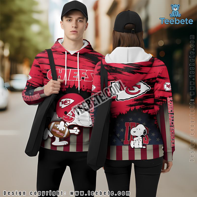 Kansas City Chiefs Snoopy 3D Hoodie Red Unisex