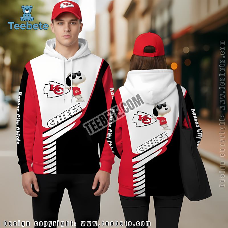 Kansas City Chiefs Snoopy 3D Hoodie Red White Graphic