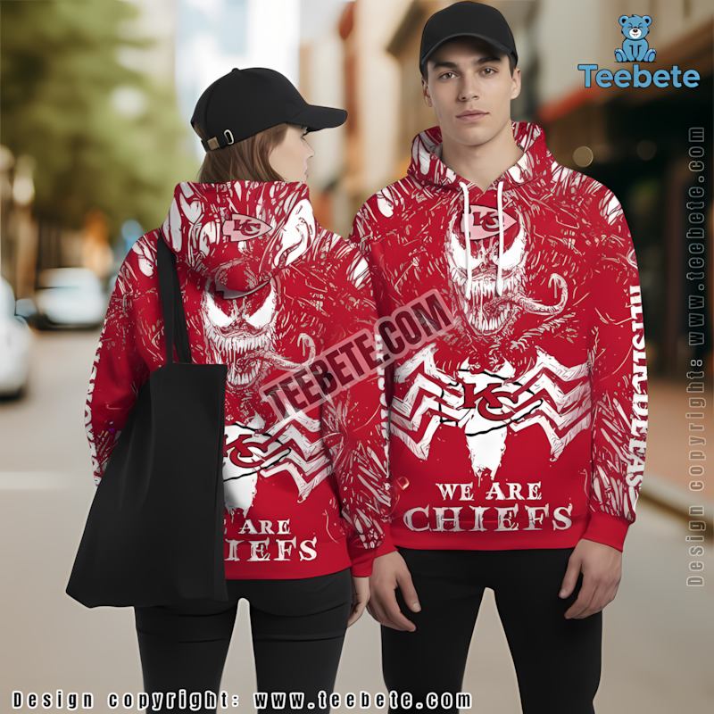 Kansas City Chiefs Venom 3D Hoodie Red White Womens
