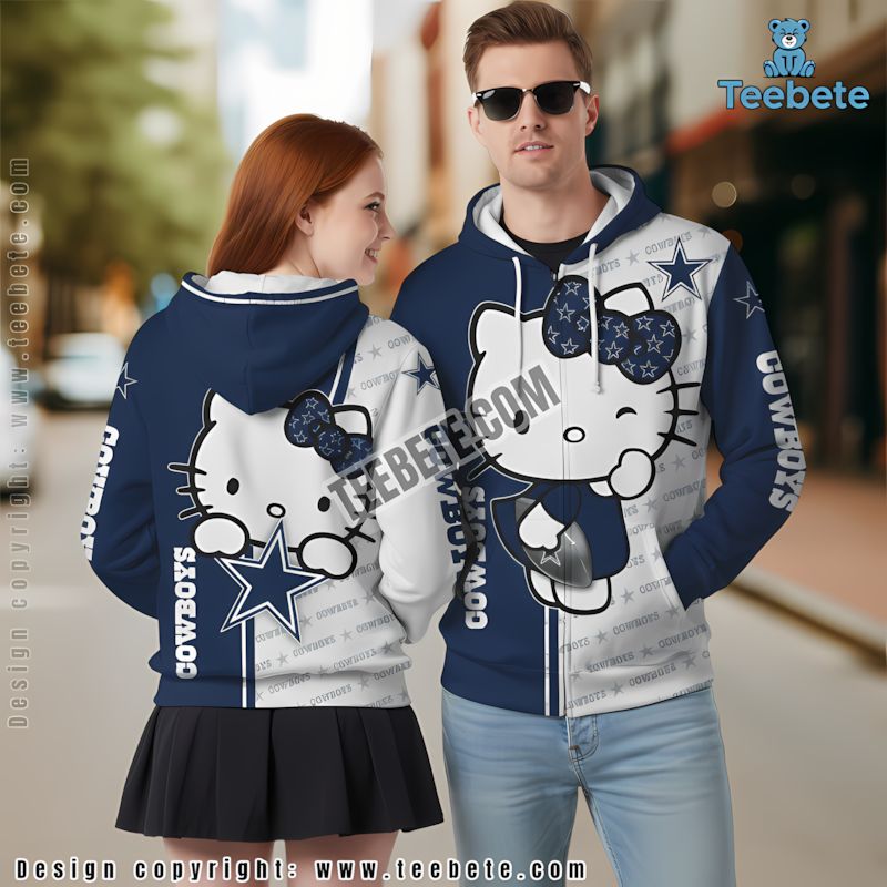 Dallas Cowboys Jason Voorhees 3D Zip Up Hoodie Black Blue