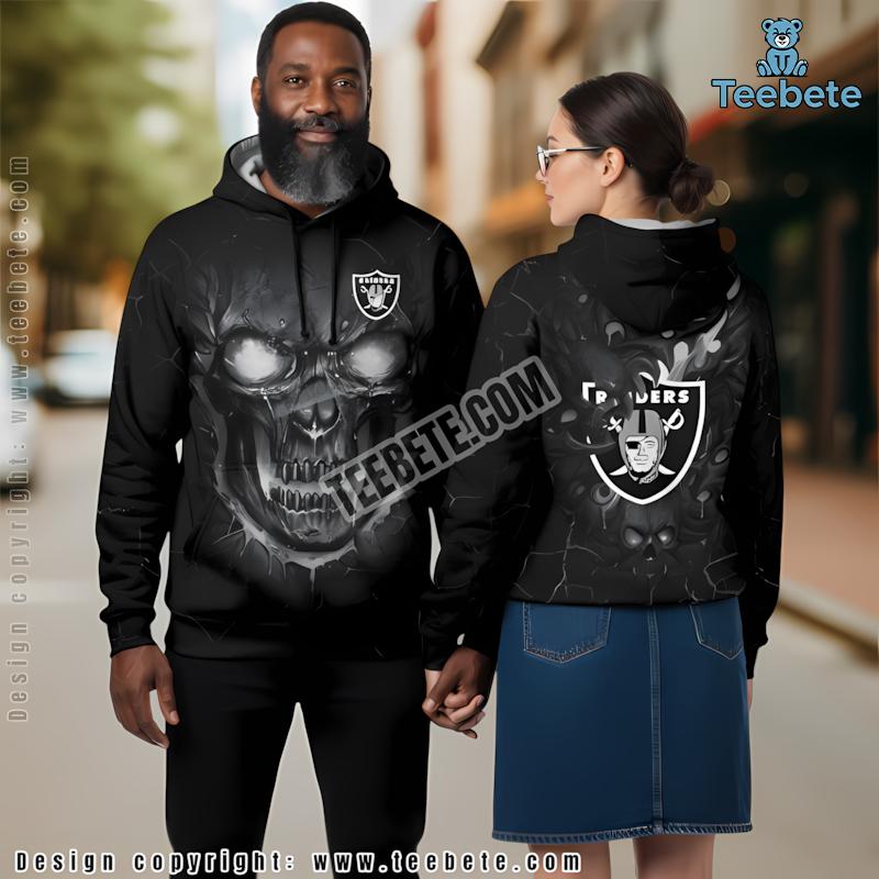 Las Vegas Raiders Lava Skull 3D Hoodie Black For Sale