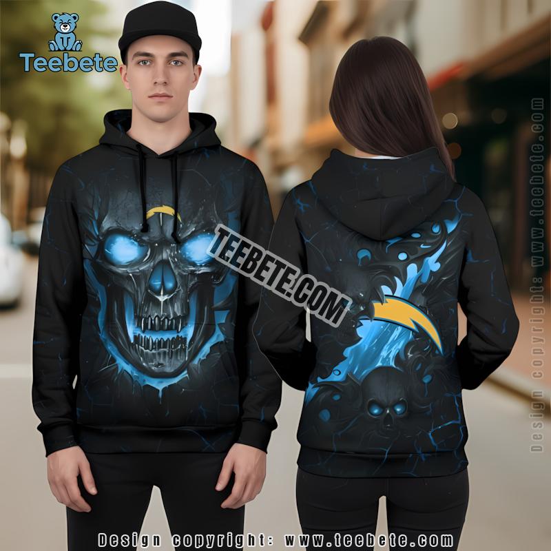 Los Angeles Chargers Jack Skellington Pumpkin 3D Hoodie Black Blue