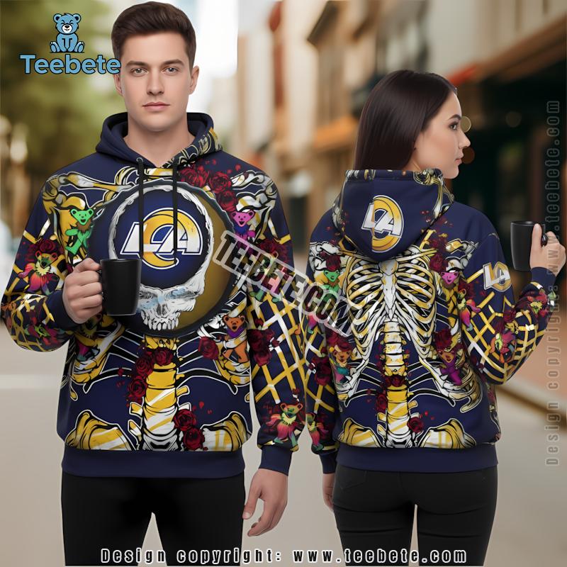 Los Angeles Rams Grateful Dead 3D Hoodie Printing Blue