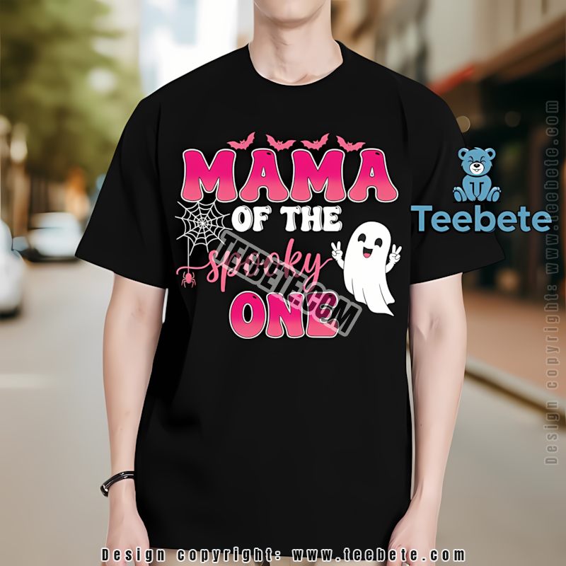 Mama Of The Spooky One Halloween Pink Ghost Shirt