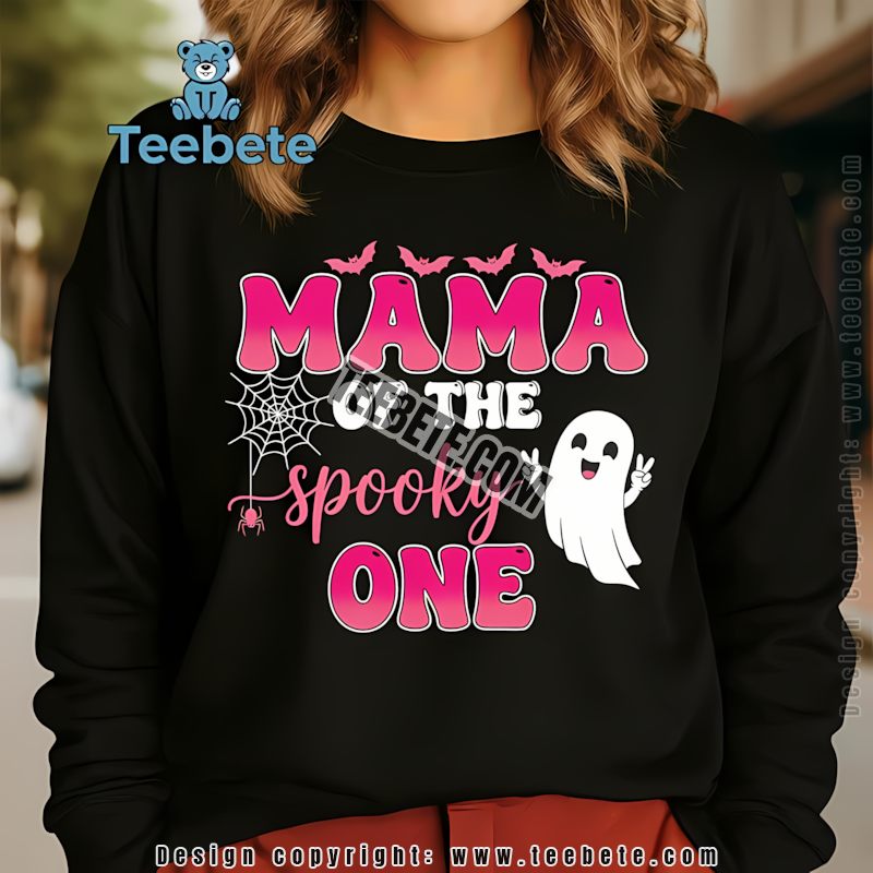 Mama Of The Spooky One Halloween Pink Ghost Long Sleeve Mama Of The Spooky One Halloween Pink Ghost Long Sleeve