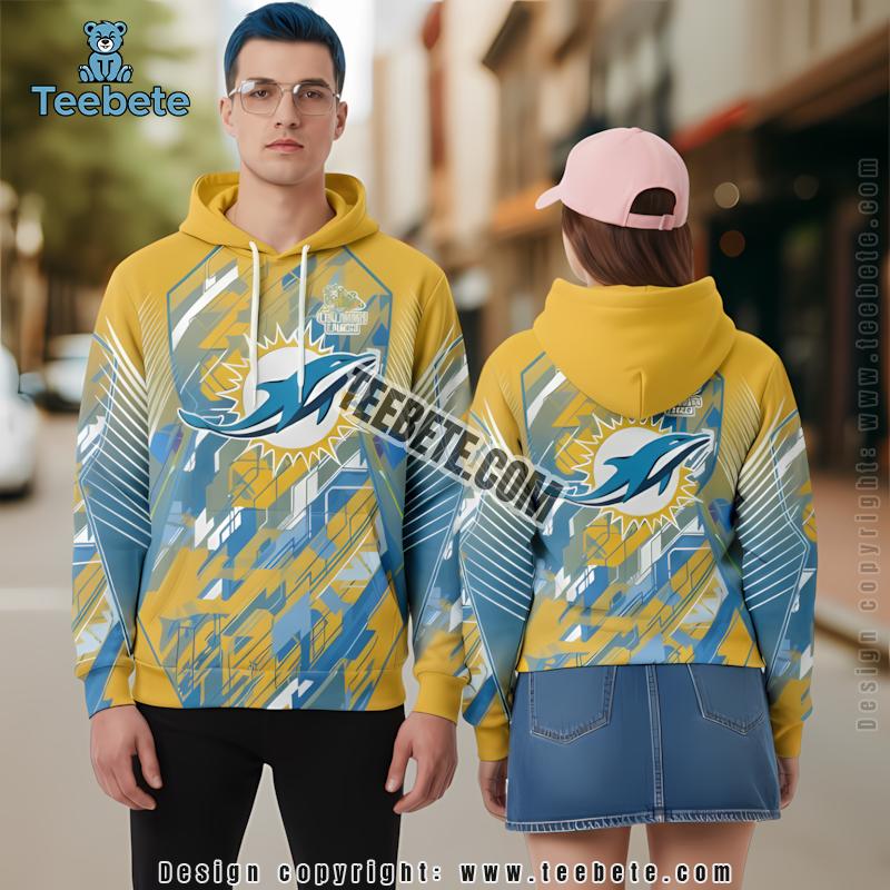 Miami Dolphins Childhood Cancers 3D Hoodie Yellow Blue Men