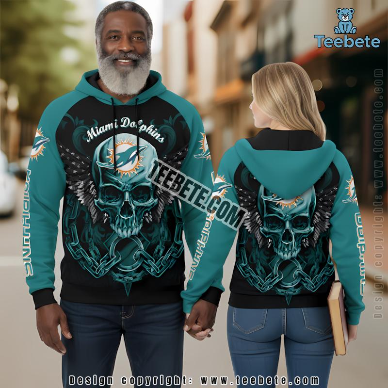 Miami Dolphins Personalized Snoopy 3D Hoodie Blue Orange Puff Print