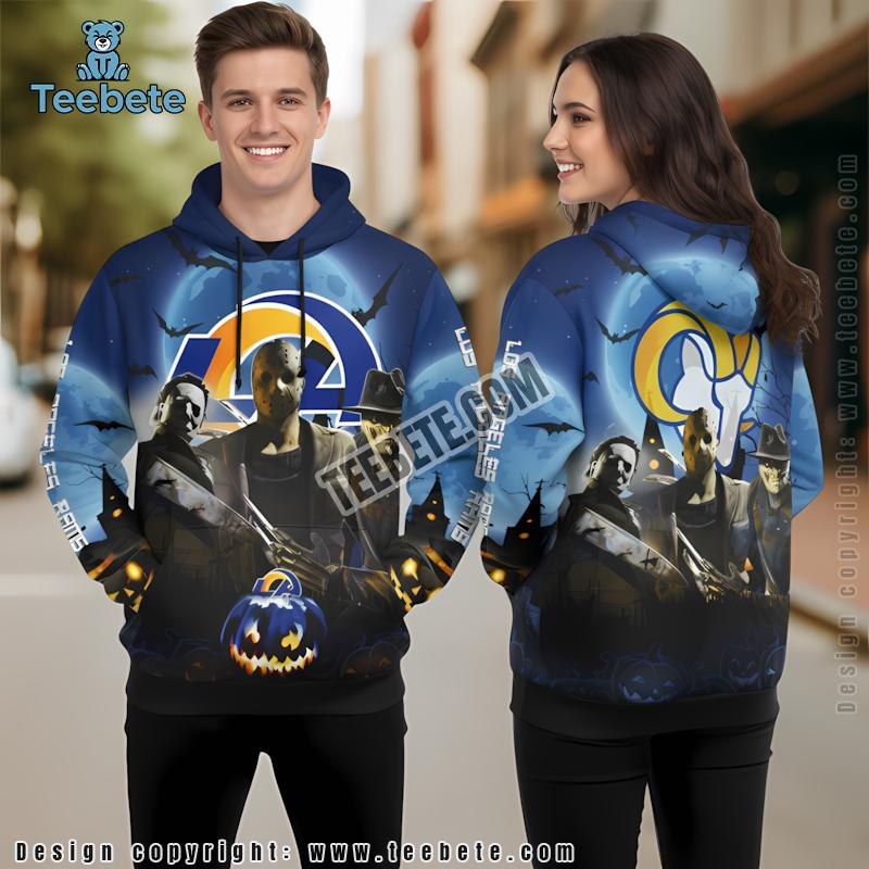 Michael Myers Freddy Krueger Los Angeles Rams 3D Hoodie Printed Blue